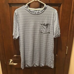 Free Fly Apparel Light Blue Striped Pocket Tee - Men's